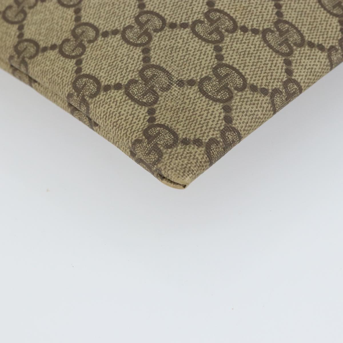 GUCCI GG Supreme Drawstring Pouch PVC Beige Gold 97 19 303 Auth 162571