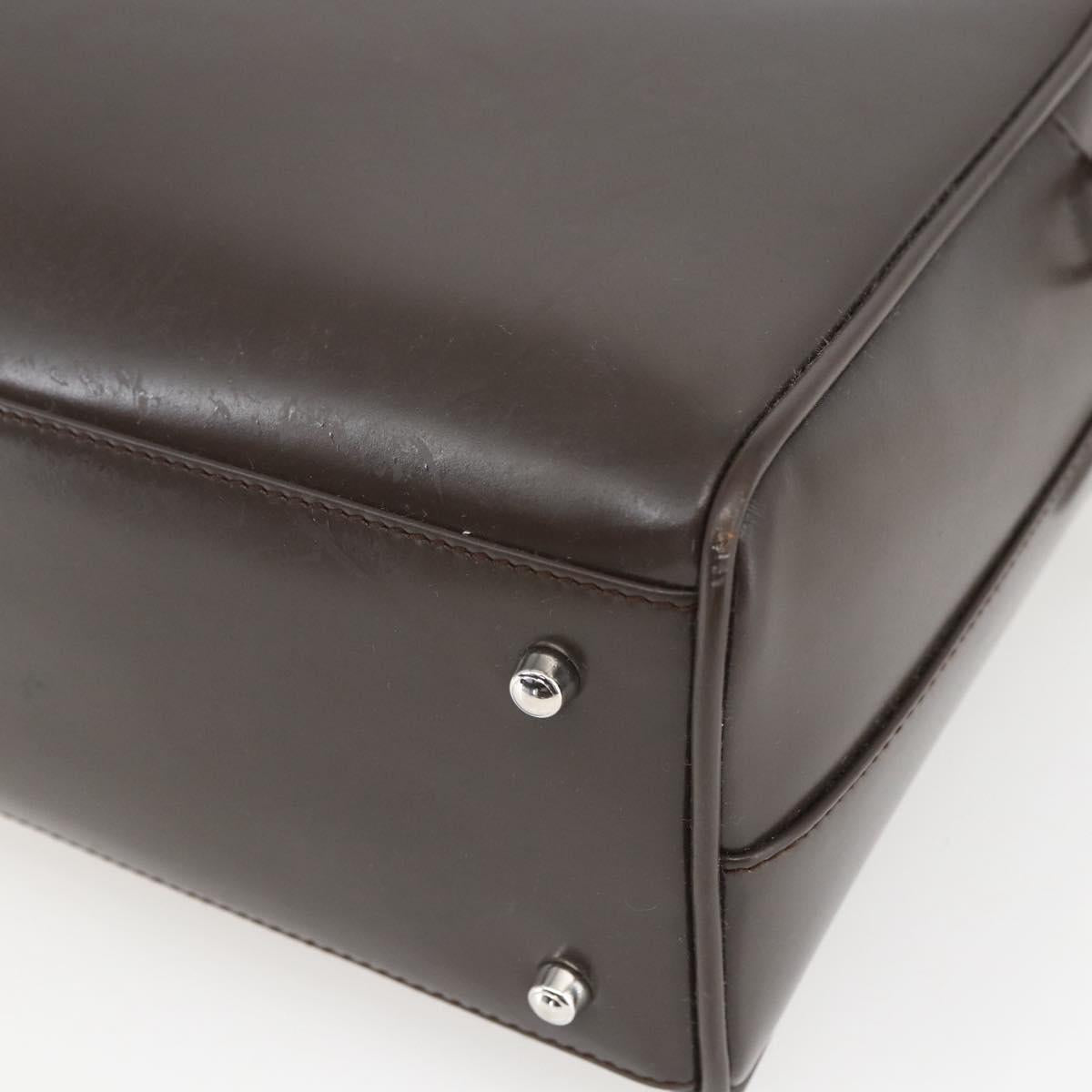GUCCI Hand Bag Patent leather Brown Silver 000 1274 0505 Auth 162574