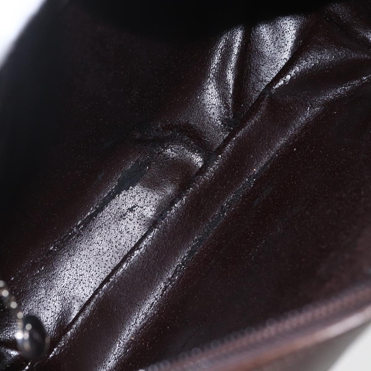 GUCCI Hand Bag Patent leather Brown Silver 000 1274 0505 Auth 162574