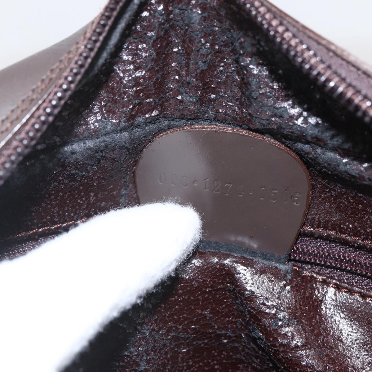 GUCCI Hand Bag Patent leather Brown Silver 000 1274 0505 Auth 162574