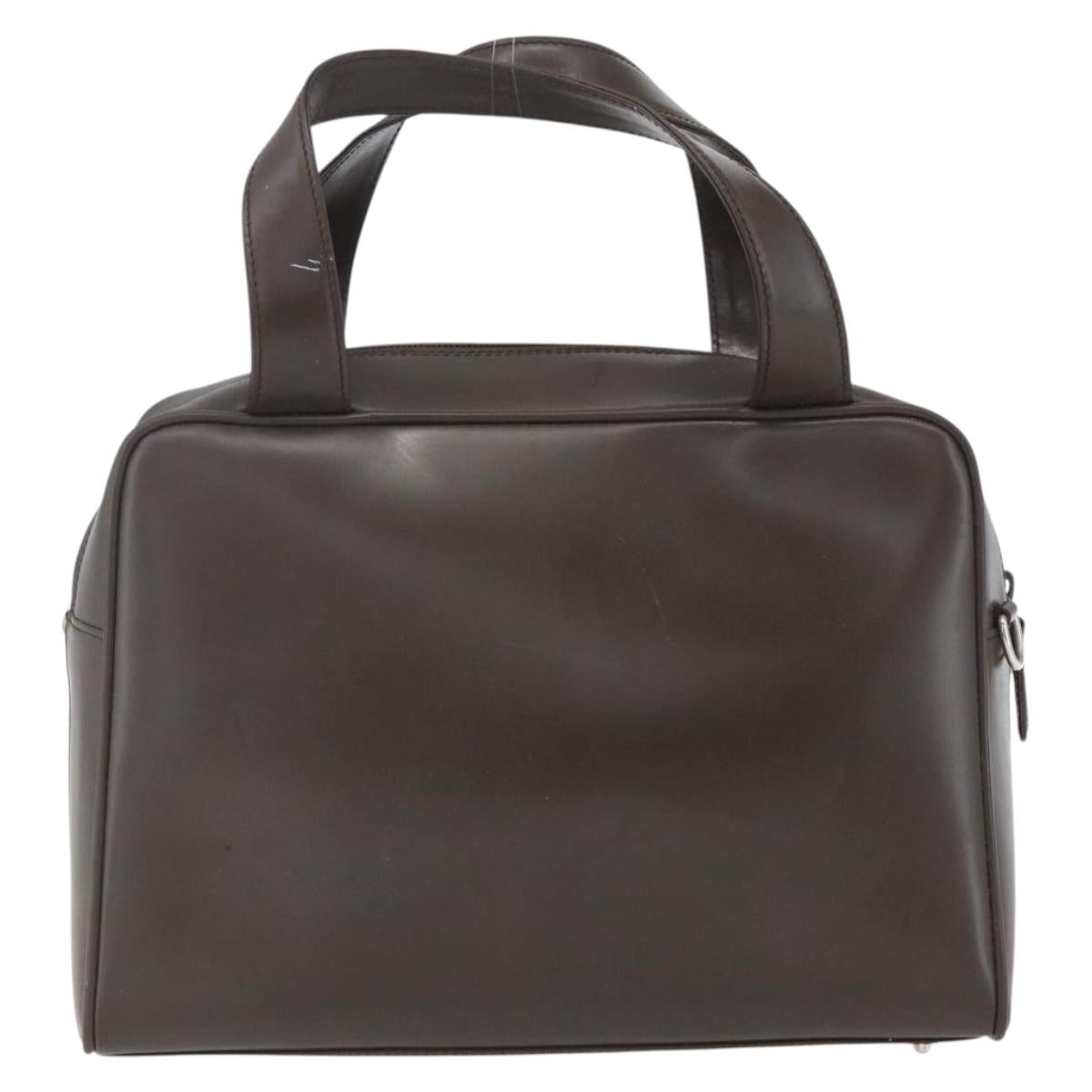 GUCCI Hand Bag Patent leather Brown Silver 000 1274 0505 Auth 162574