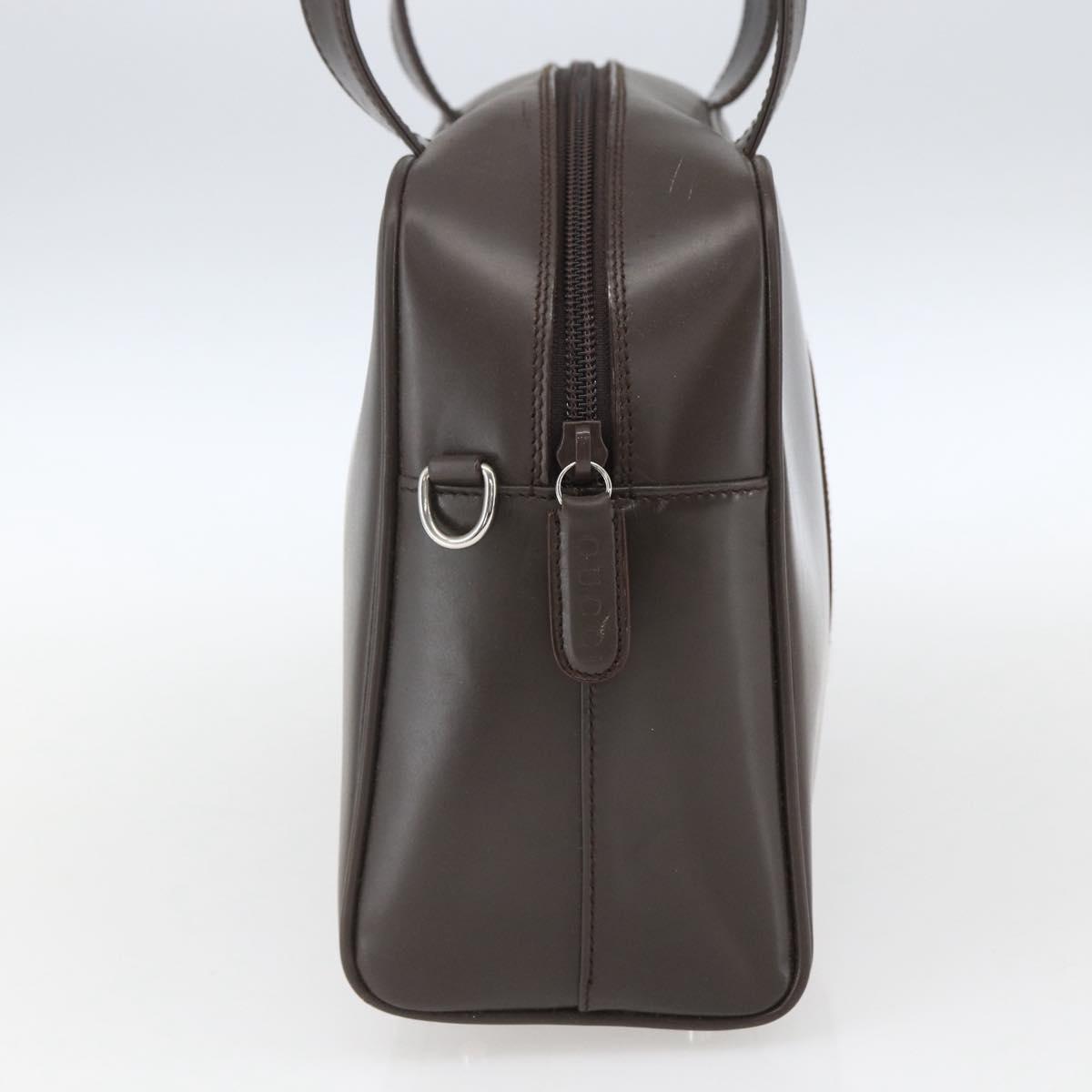 GUCCI Hand Bag Patent leather Brown Silver 000 1274 0505 Auth 162574