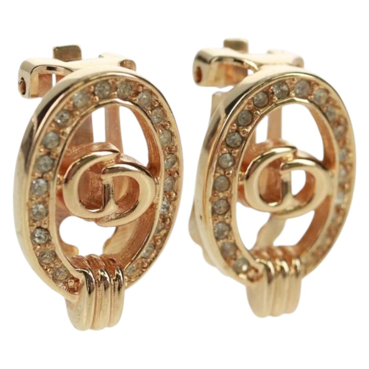 Christian Dior Earring metal Gold Auth 162579V