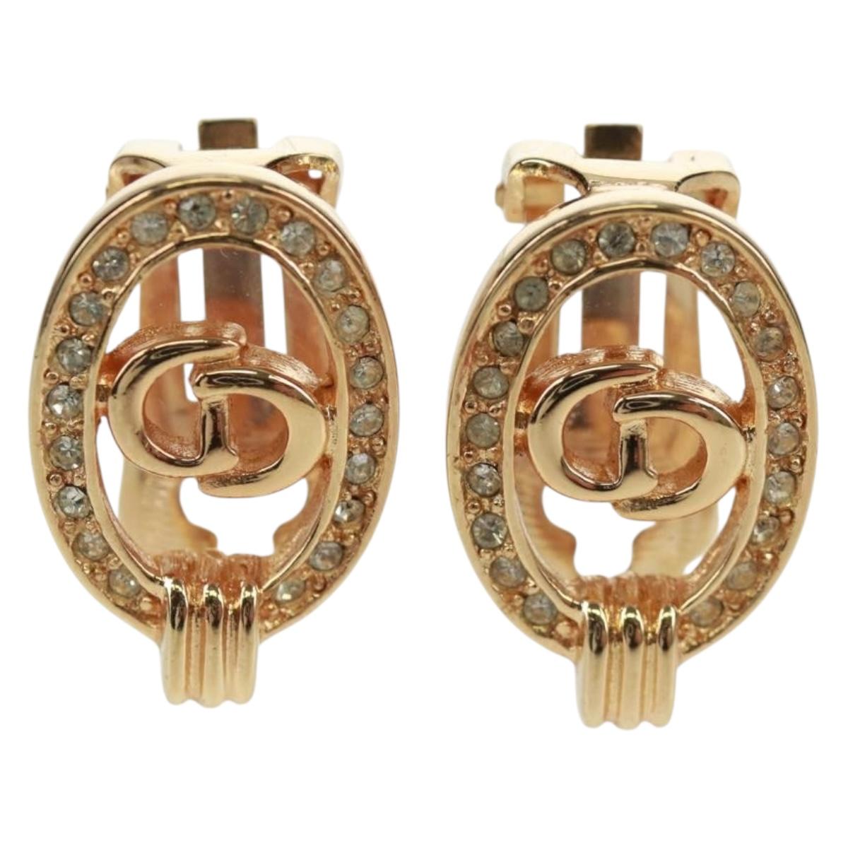 Christian Dior Earring metal Gold Auth 162579V