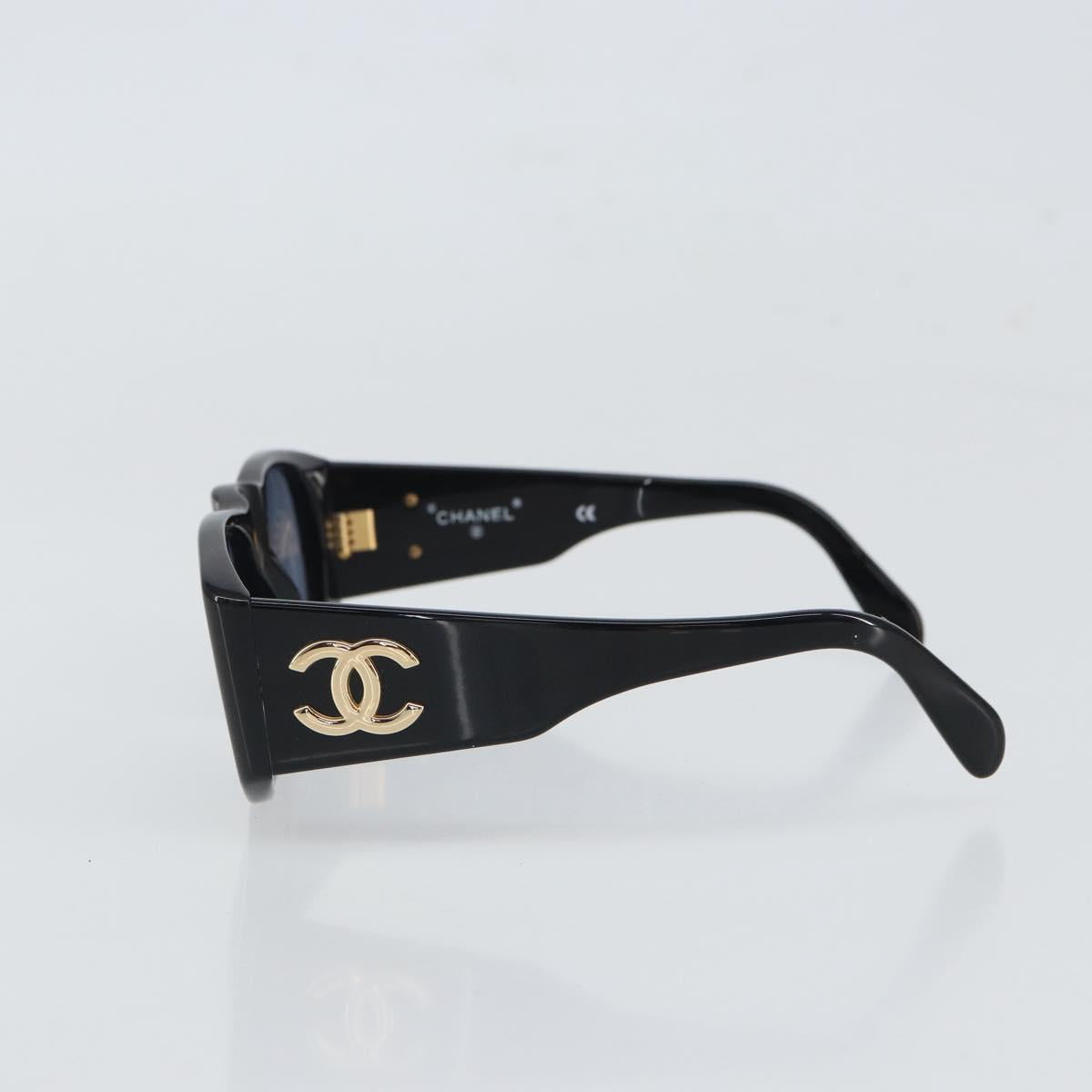 CHANEL Sunglasses plastic Black CC Auth 162582
