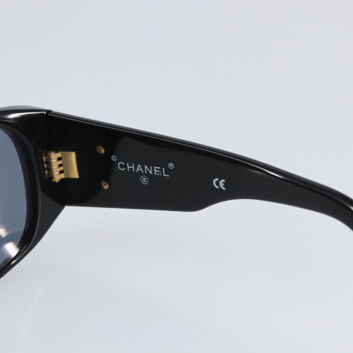 CHANEL Sunglasses plastic Black CC Auth 162582