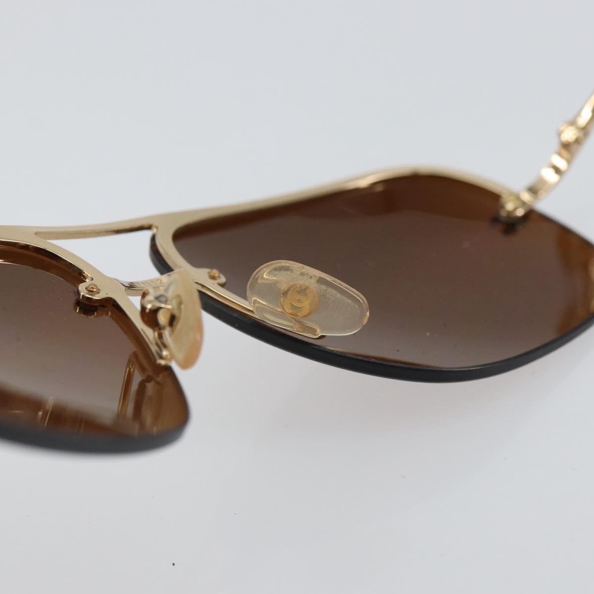 CHANEL Sunglasses metal Brown CC Auth 162583