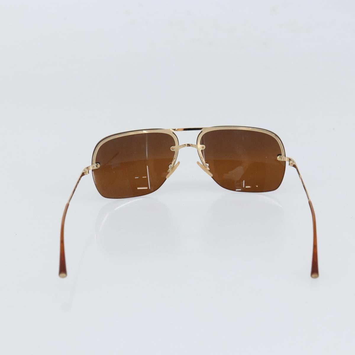 CHANEL Sunglasses metal Brown CC Auth 162583
