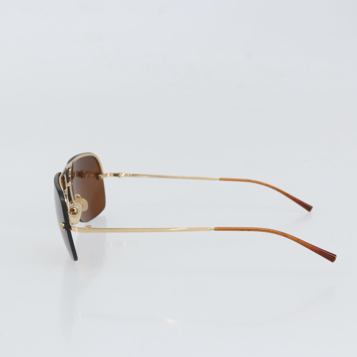 CHANEL Sunglasses metal Brown CC Auth 162583