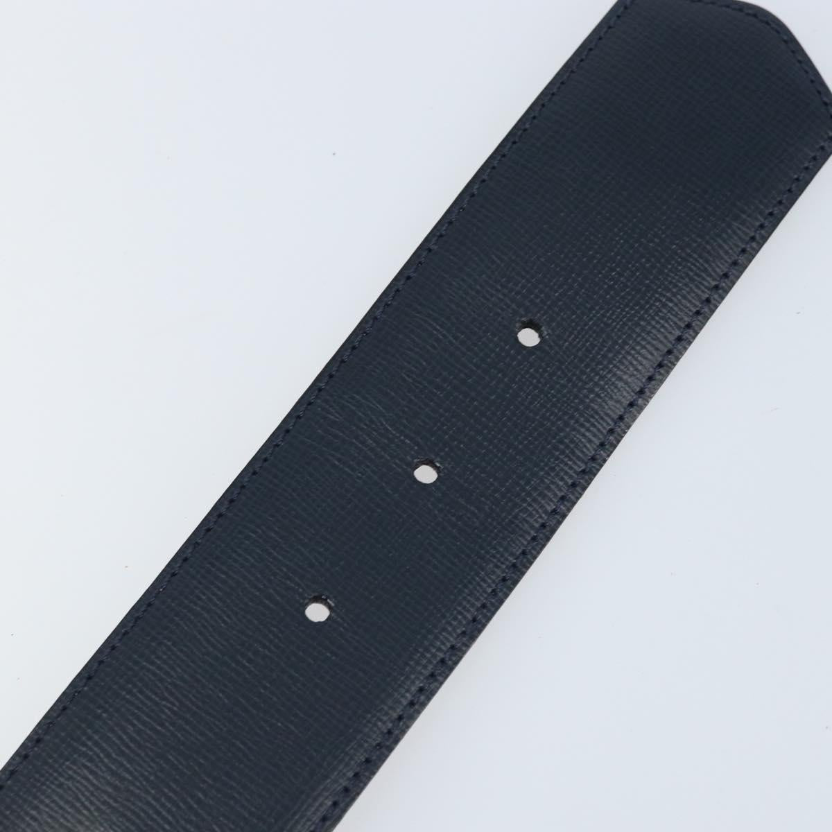 Christian Dior Belt Leather 29.5"" Navy Gold Auth 162585