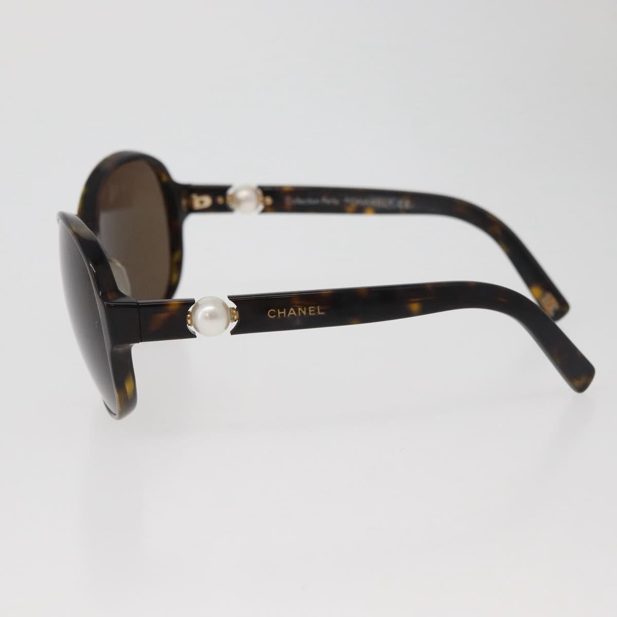 CHANEL Tortoise Sunglasses plastic Brown CC Auth 162588