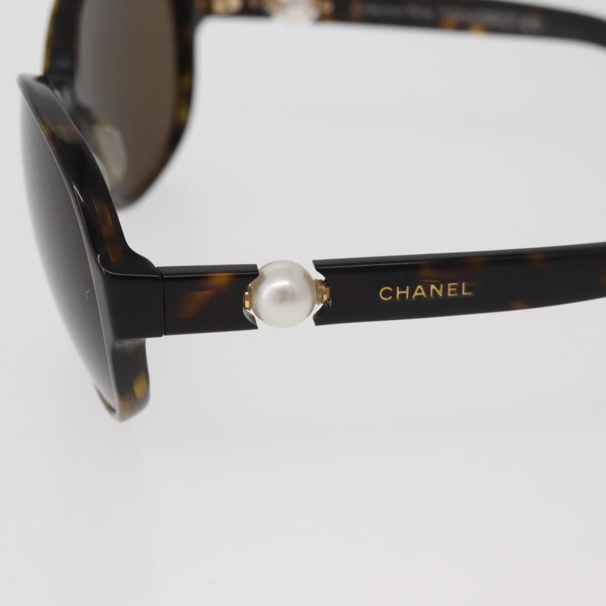CHANEL Tortoise Sunglasses plastic Brown CC Auth 162588