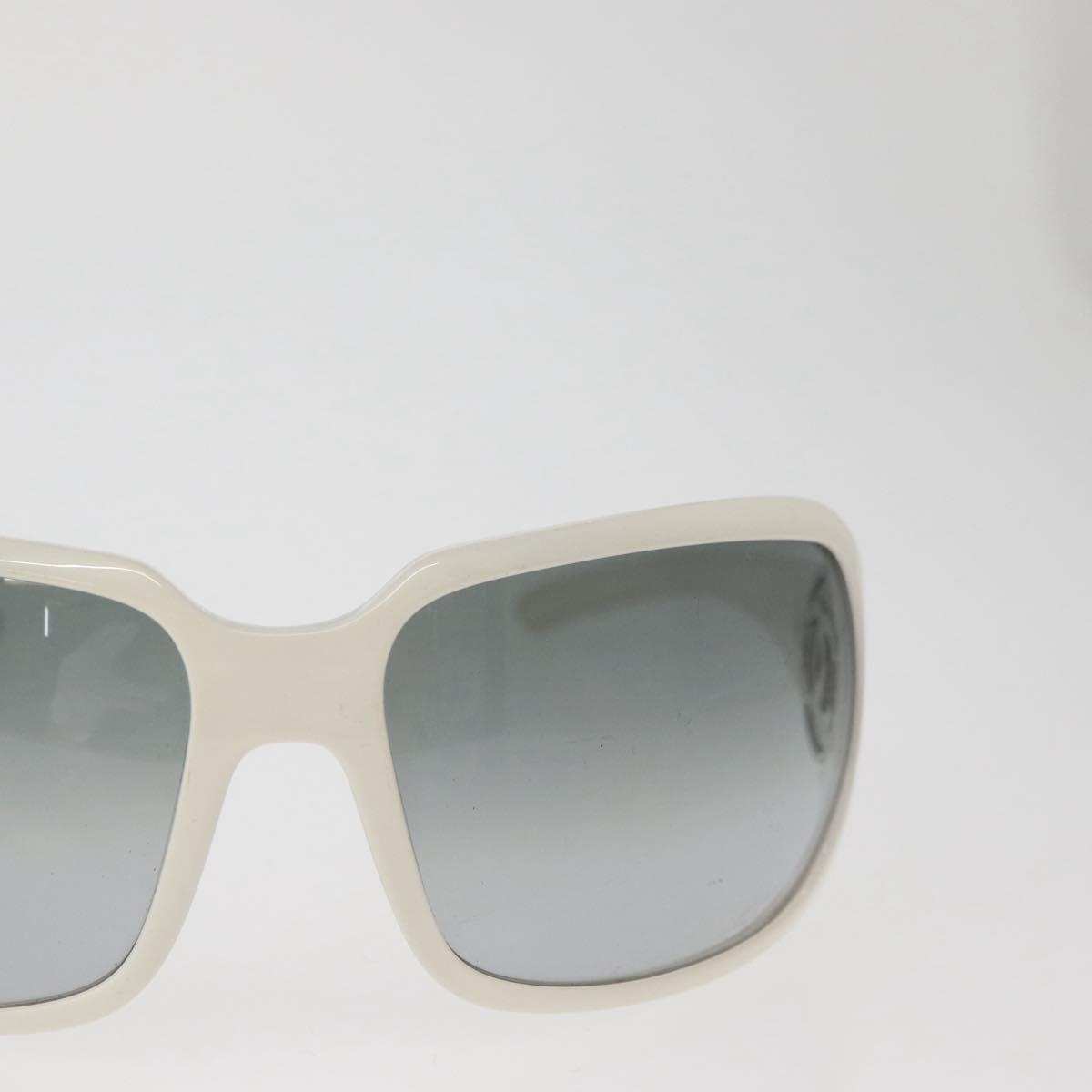 CHANEL Sunglasses plastic White CC Auth 162589