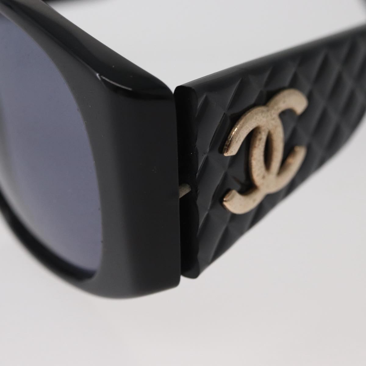 CHANEL Sunglasses plastic Black CC Auth 162592