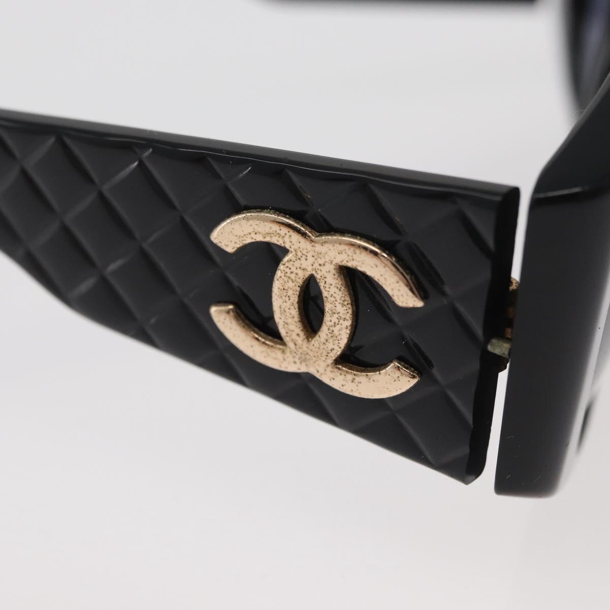 CHANEL Sunglasses plastic Black CC Auth 162592