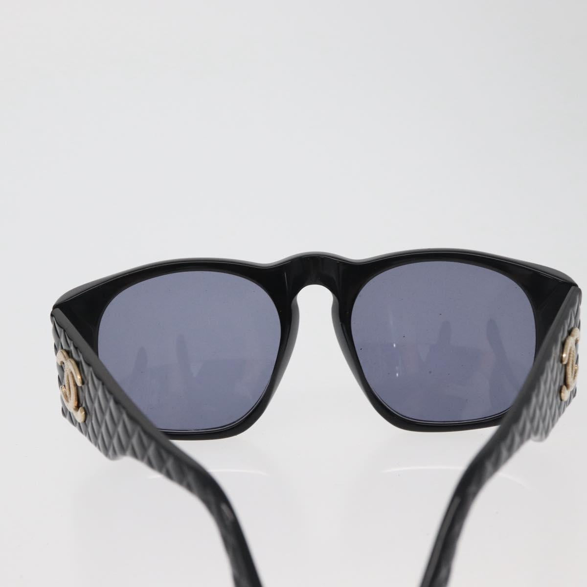 CHANEL Sunglasses plastic Black CC Auth 162592