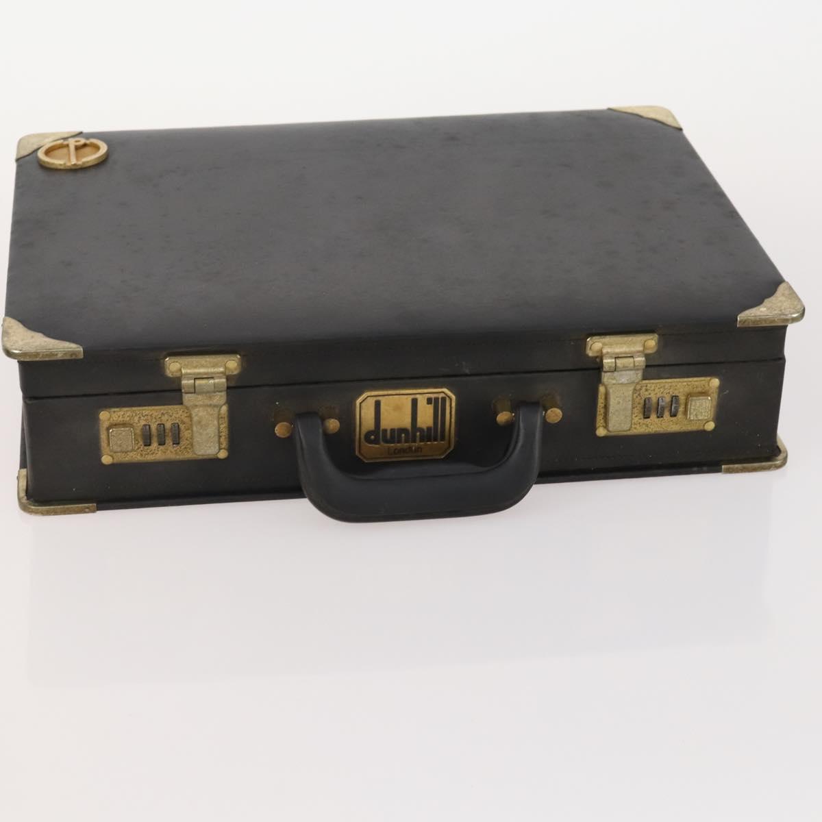 Dunhill Tote Bag Leather 4 Set Brown Black Auth 162595