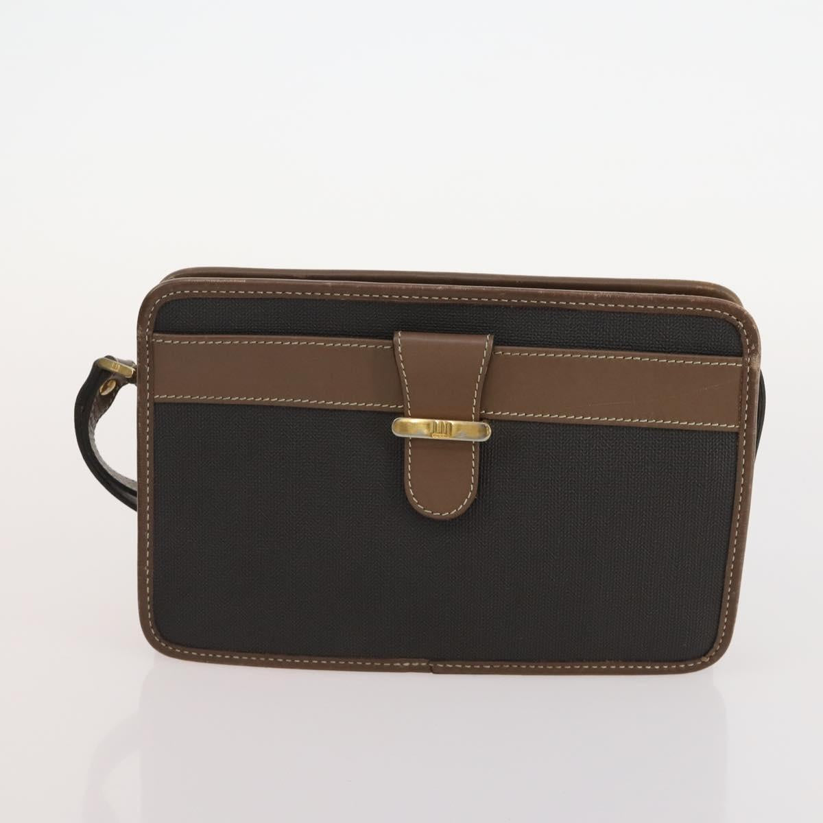 Dunhill Tote Bag Leather 4 Set Brown Black Auth 162595