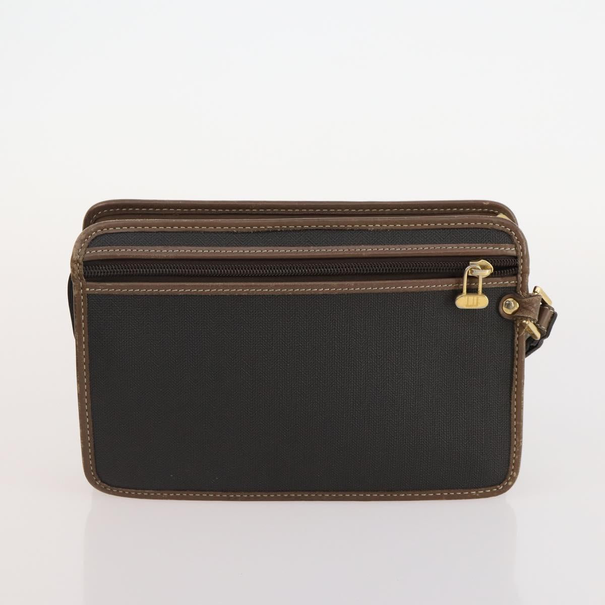 Dunhill Tote Bag Leather 4 Set Brown Black Auth 162595
