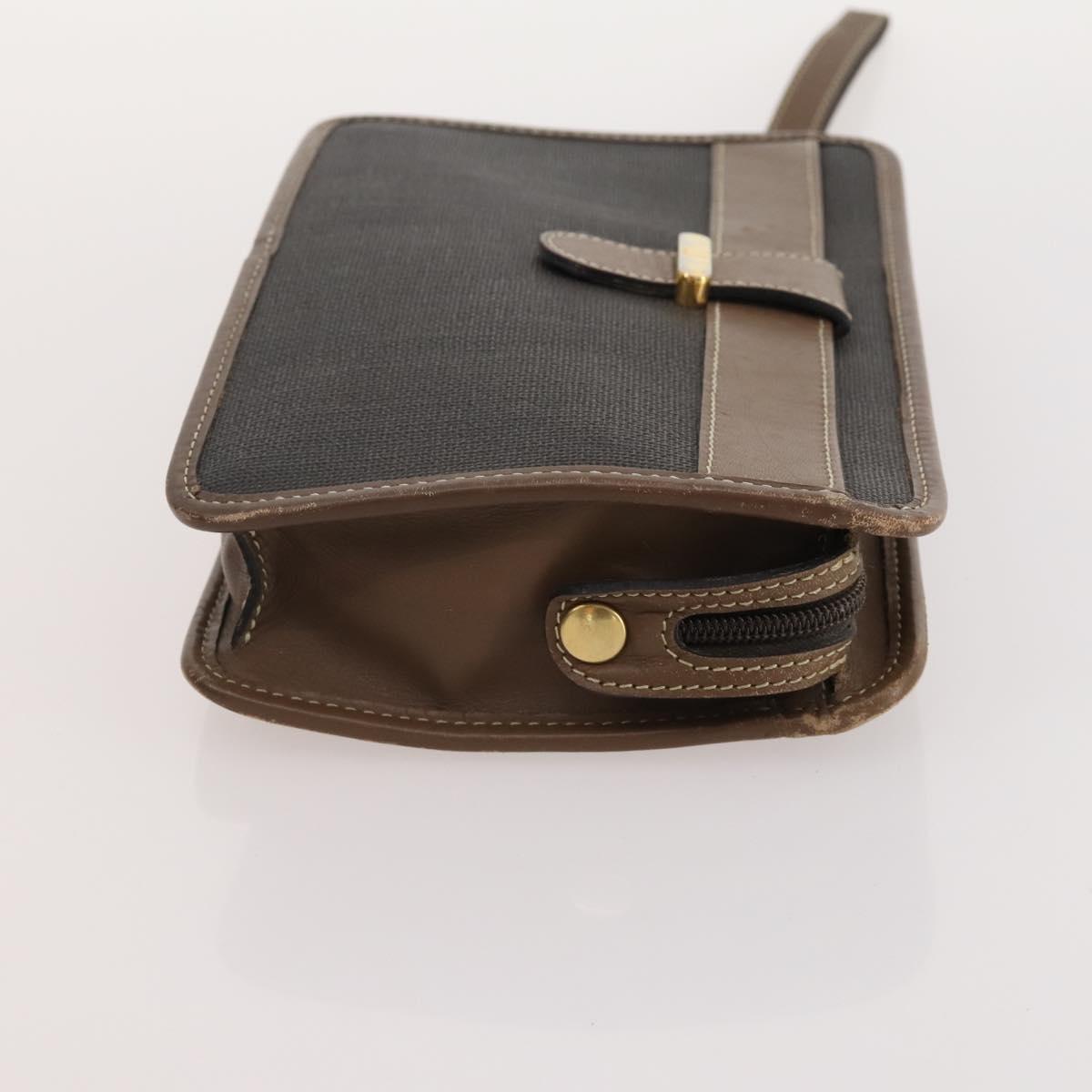 Dunhill Tote Bag Leather 4 Set Brown Black Auth 162595