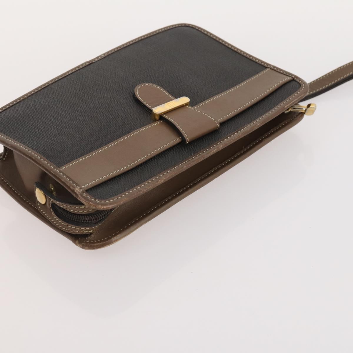 Dunhill Tote Bag Leather 4 Set Brown Black Auth 162595