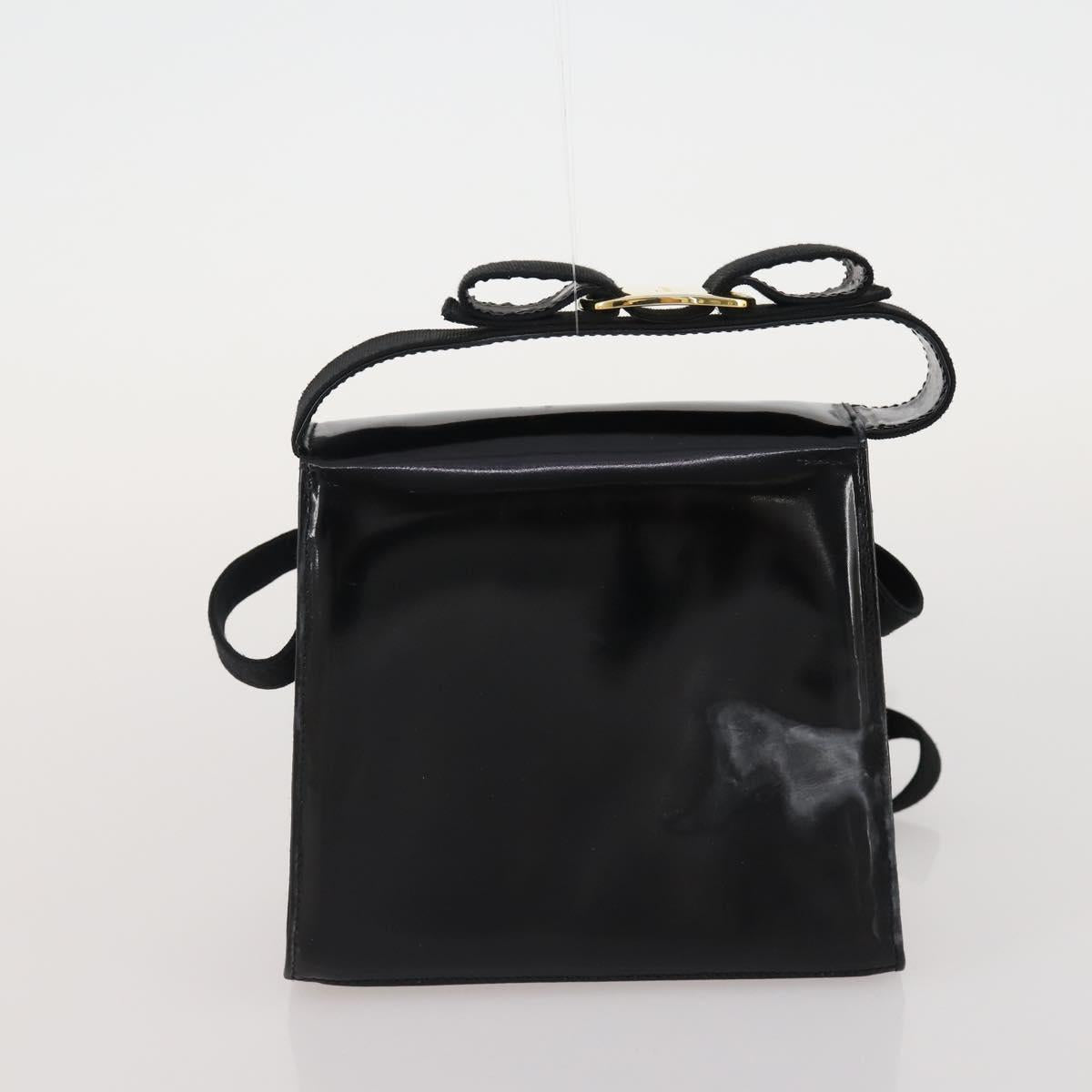 Salvatore Ferragamo Hand Bag Patent leather 3 Set White Black Navy Auth 162600
