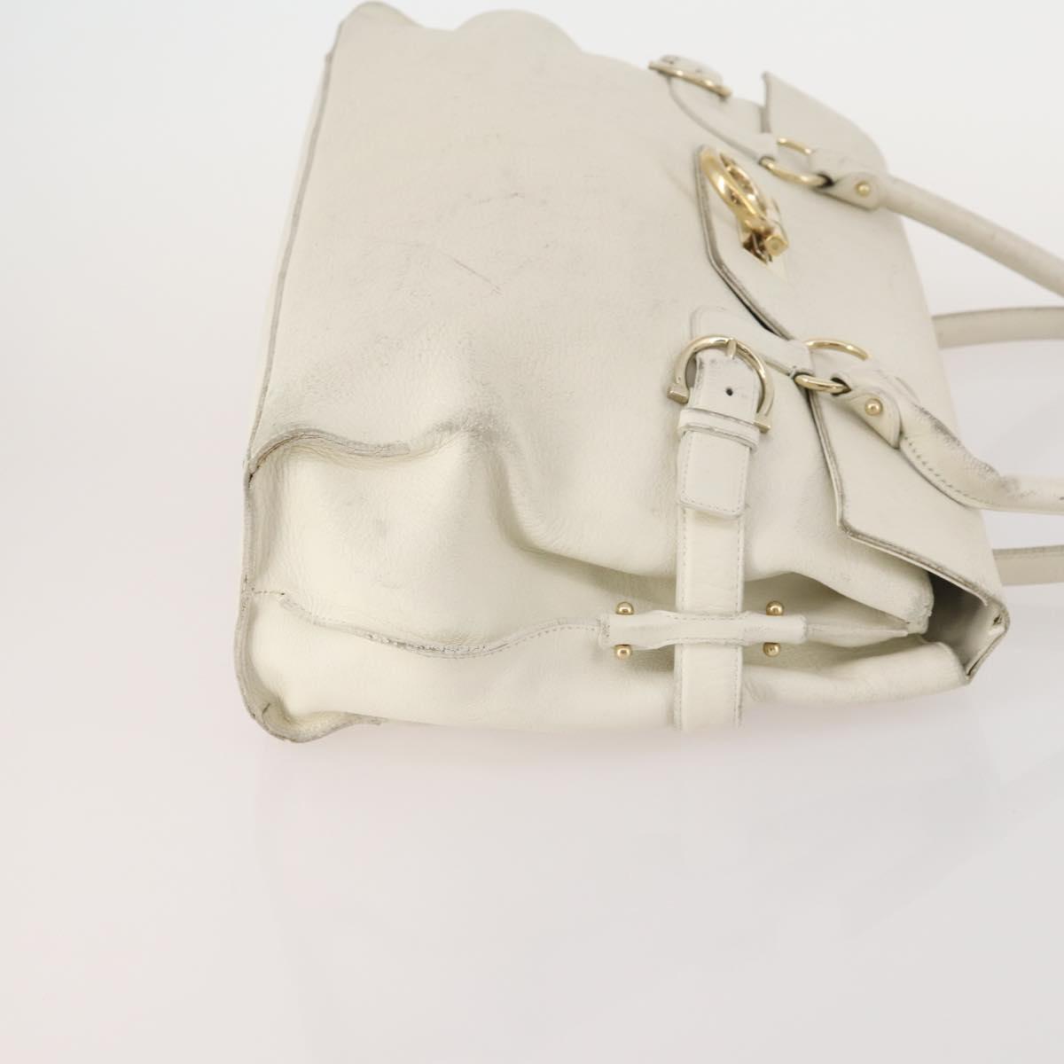 Salvatore Ferragamo Hand Bag Patent leather 3 Set White Black Navy Auth 162600