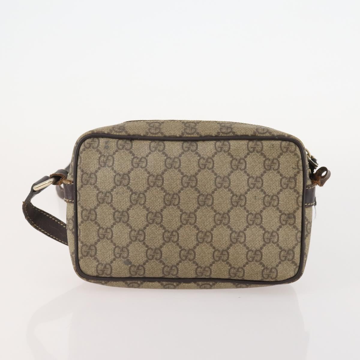 GUCCI GG Supreme Canvas Web Sherry Line Shoulder Bag PVC 3 Set Beige Auth 162605