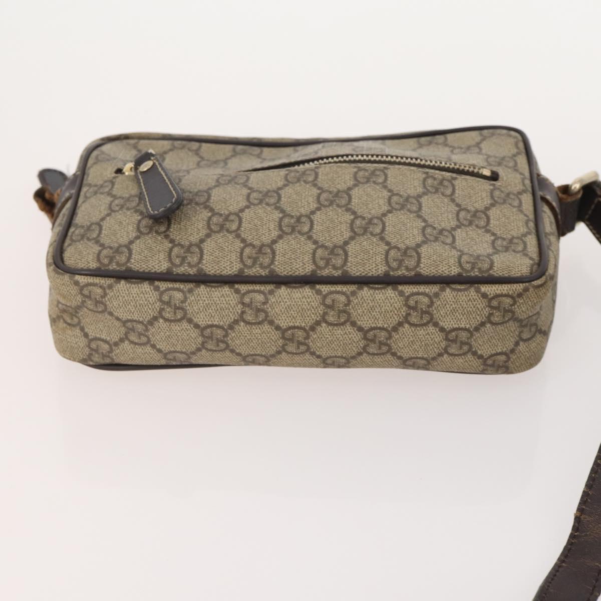 GUCCI GG Supreme Canvas Web Sherry Line Shoulder Bag PVC 3 Set Beige Auth 162605