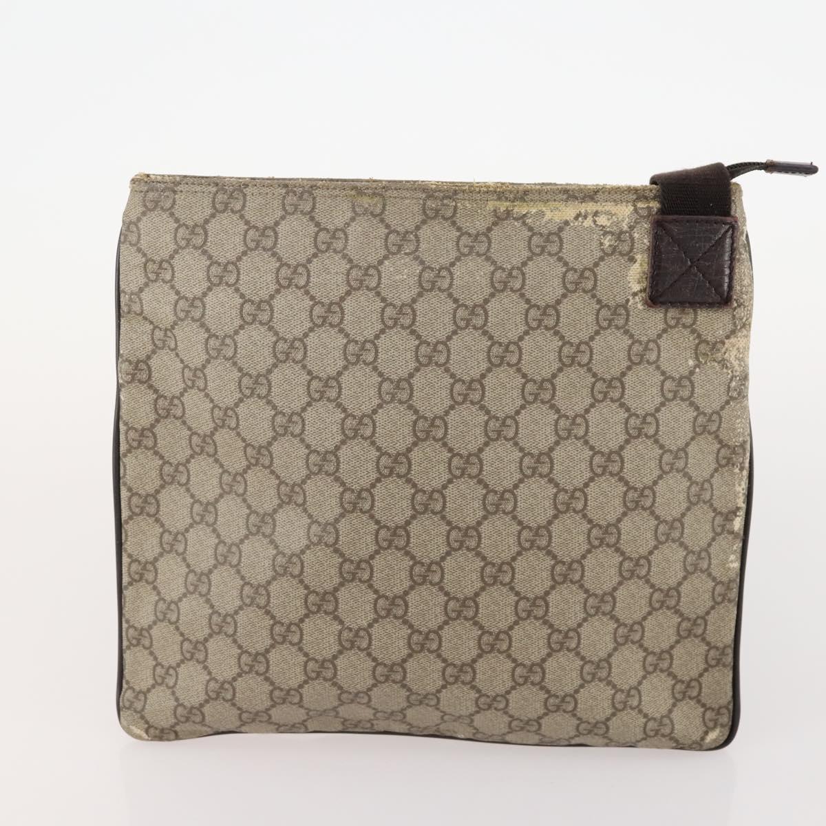 GUCCI GG Supreme Canvas Web Sherry Line Shoulder Bag PVC 3 Set Beige Auth 162605