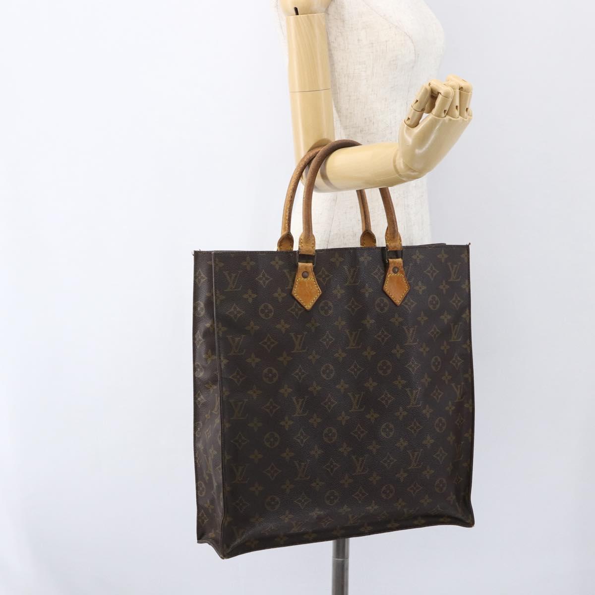 LOUIS VUITTON Monogram Sac Plat Hand Bag M51140 LV Auth 162680