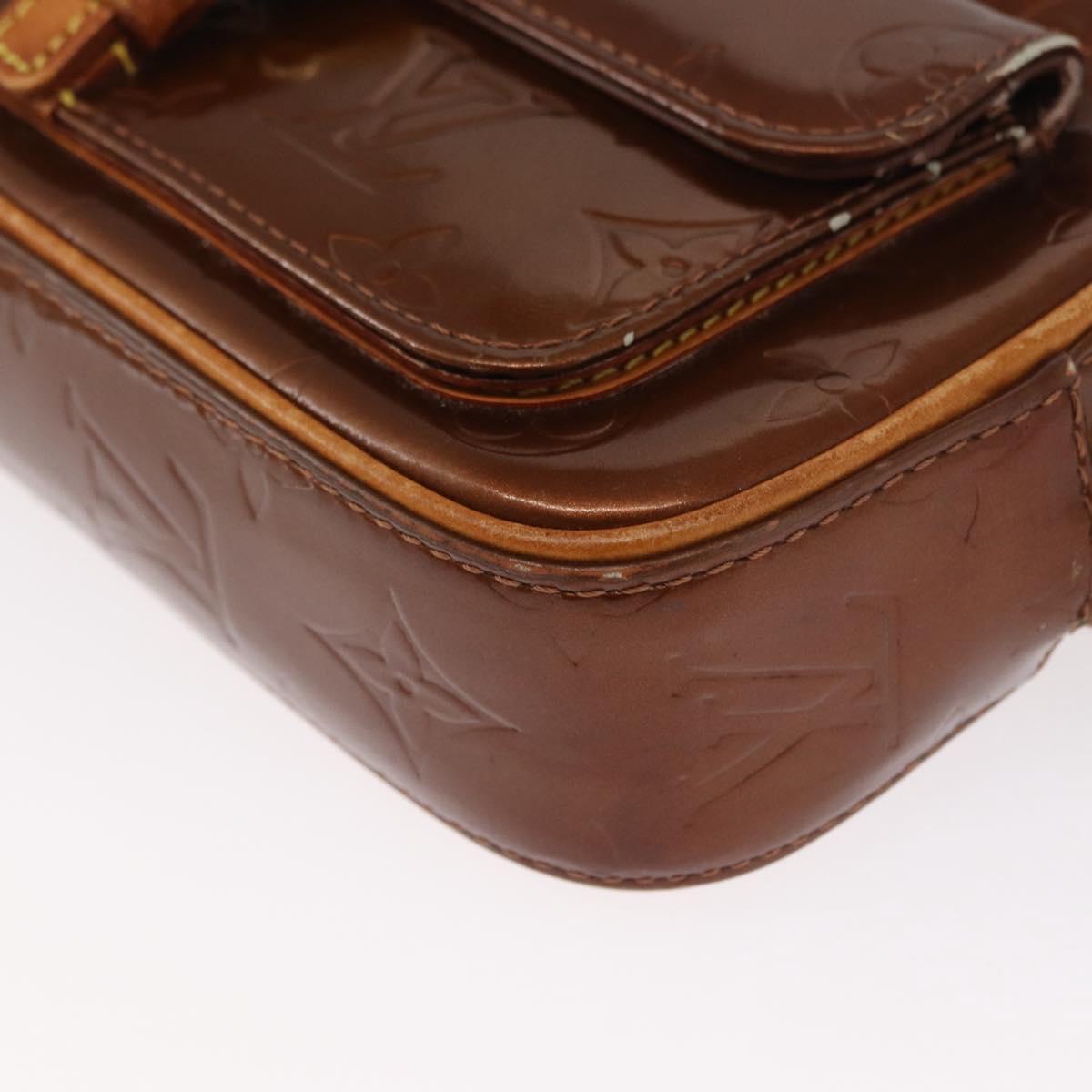 LOUIS VUITTON Monogram Vernis Christy MM Shoulder Bag Bronze M91109 Auth 162684