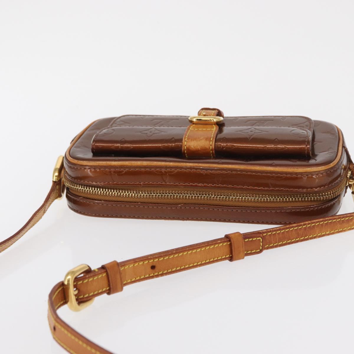 LOUIS VUITTON Monogram Vernis Christy MM Shoulder Bag Bronze M91109 Auth 162684