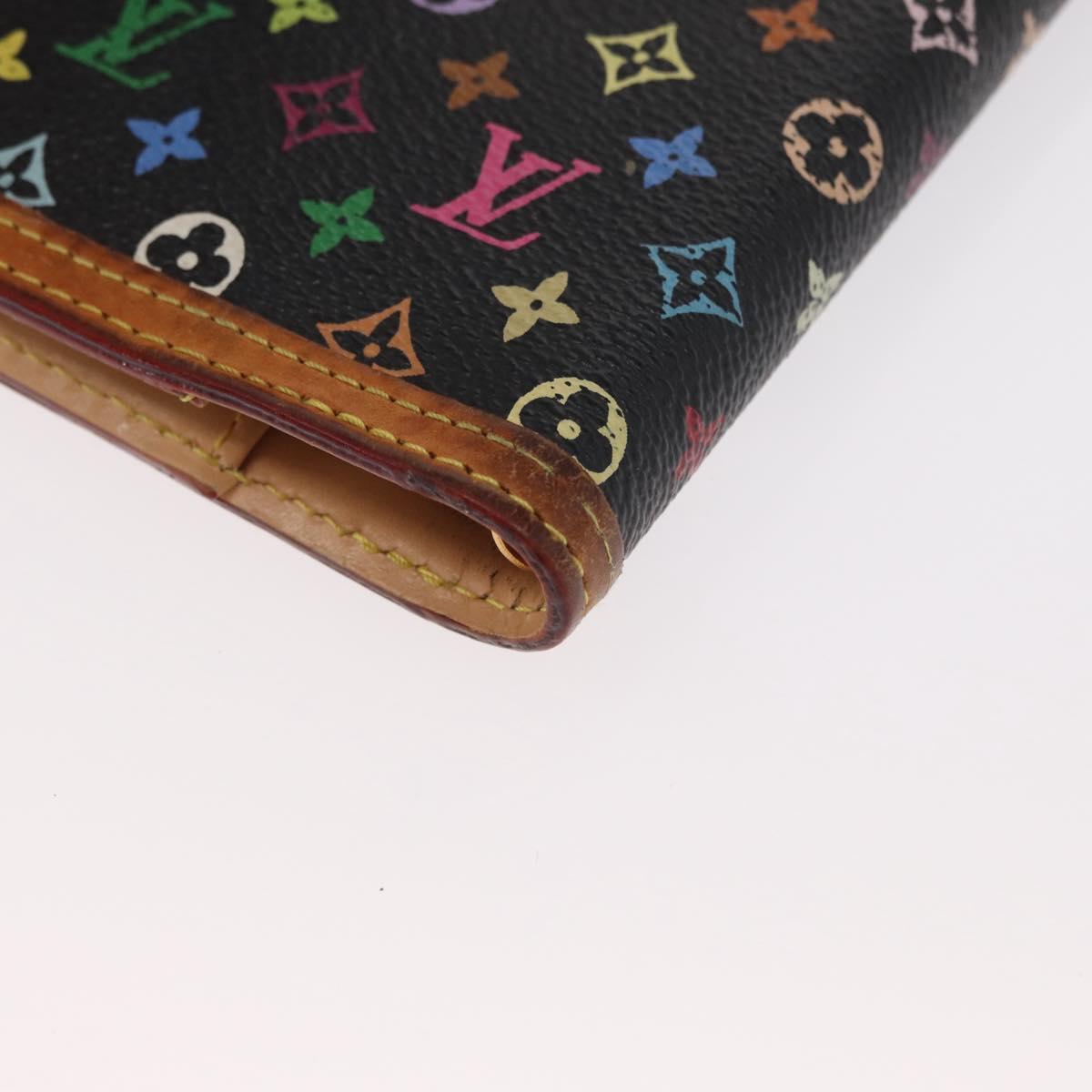 LOUIS VUITTON Multicolor Agenda PM Day Planner Cover Black R20895 LV Auth 162712