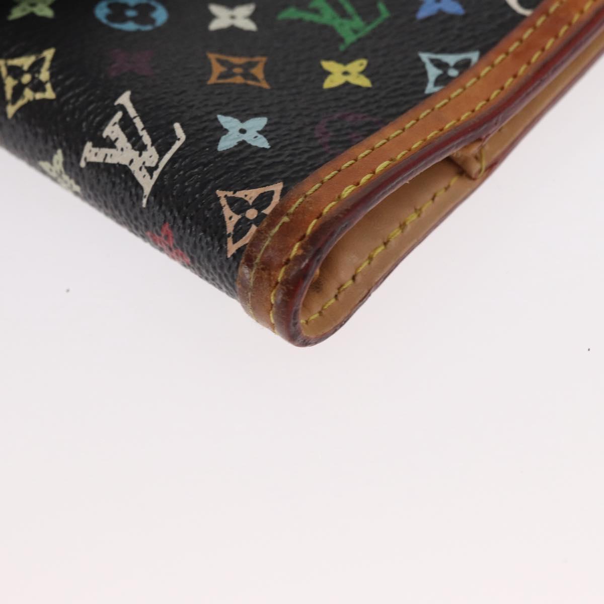 LOUIS VUITTON Multicolor Agenda PM Day Planner Cover Black R20895 LV Auth 162712