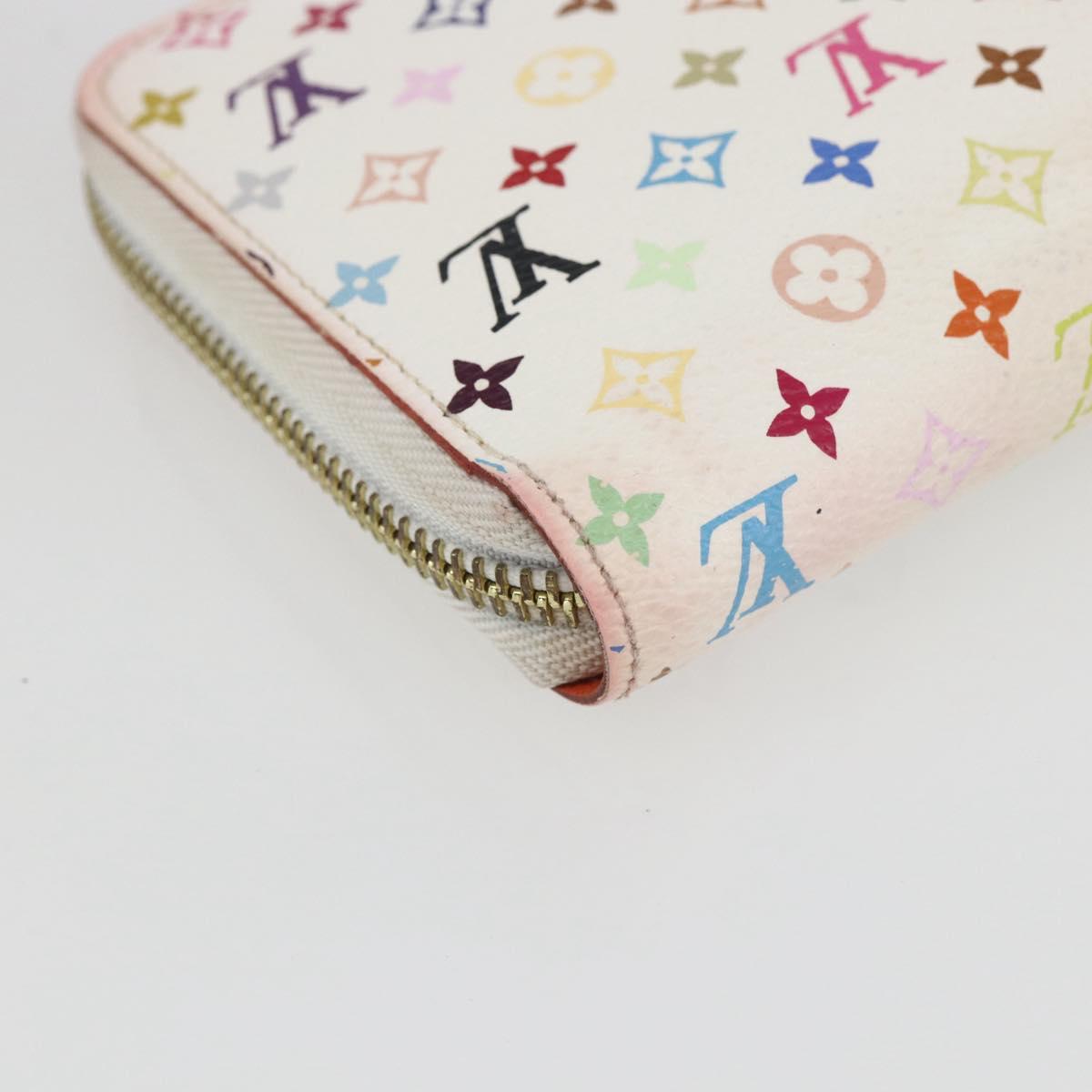 LOUIS VUITTON Monogram Multicolor Zippy Wallet White M60241 LV Auth 162714