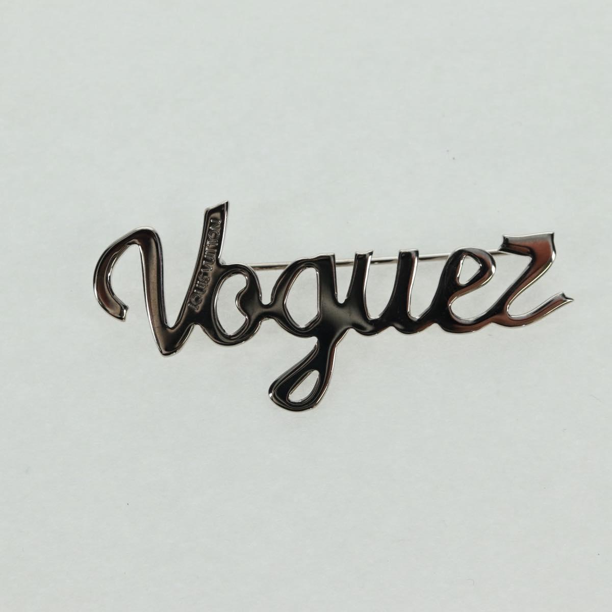 LOUIS VUITTON VolezVoguezVoyagez Brooch metal Silver M62507 LV Auth 162715M