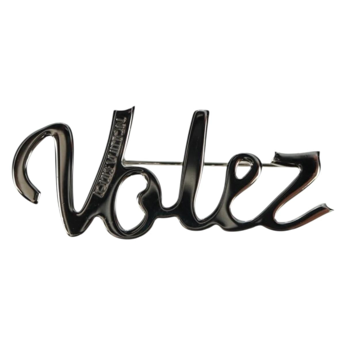 LOUIS VUITTON VolezVoguezVoyagez Brooch metal Silver M62507 LV Auth 162715M