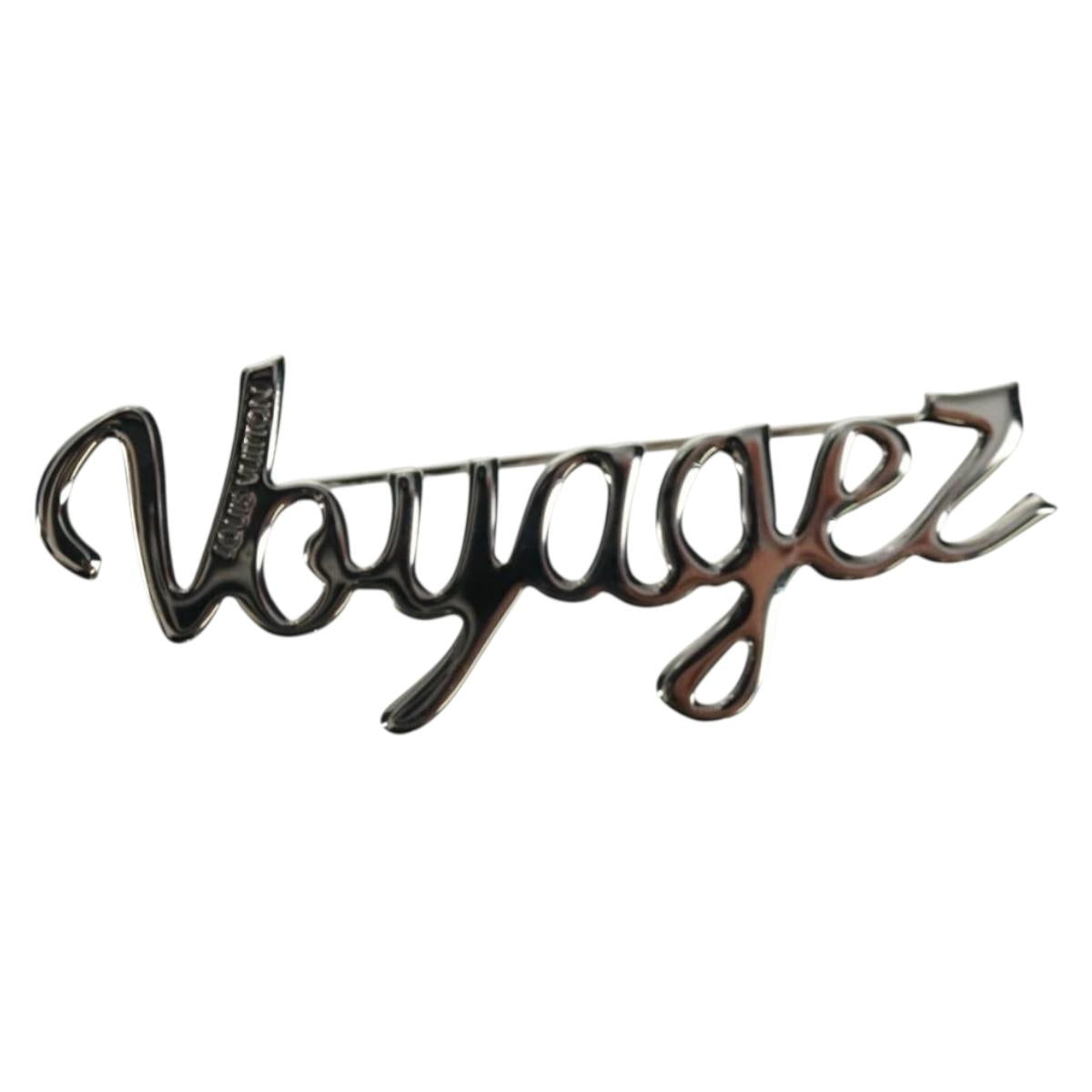 LOUIS VUITTON VolezVoguezVoyagez Brooch metal Silver M62507 LV Auth 162715M