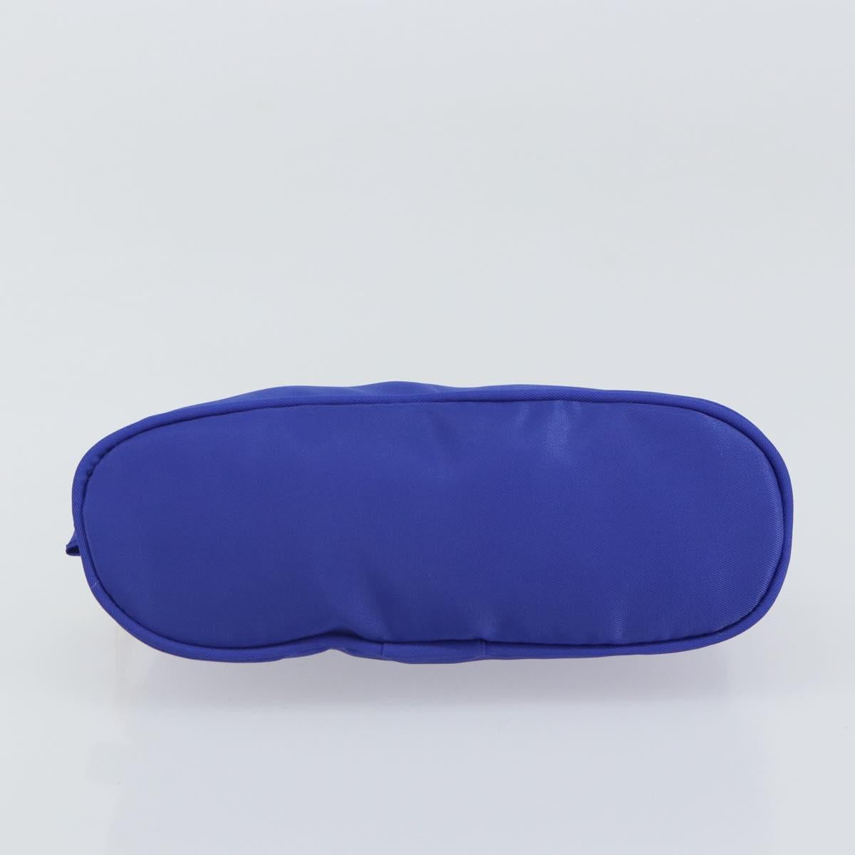 CELINE Pouch Nylon Blue Gold Auth 162720