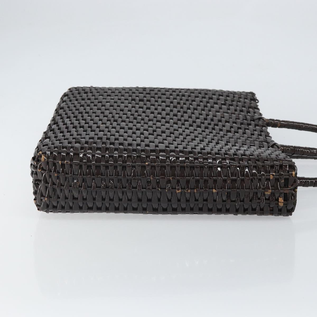 FENDI Hand Bag Raffia Brown Auth 162721