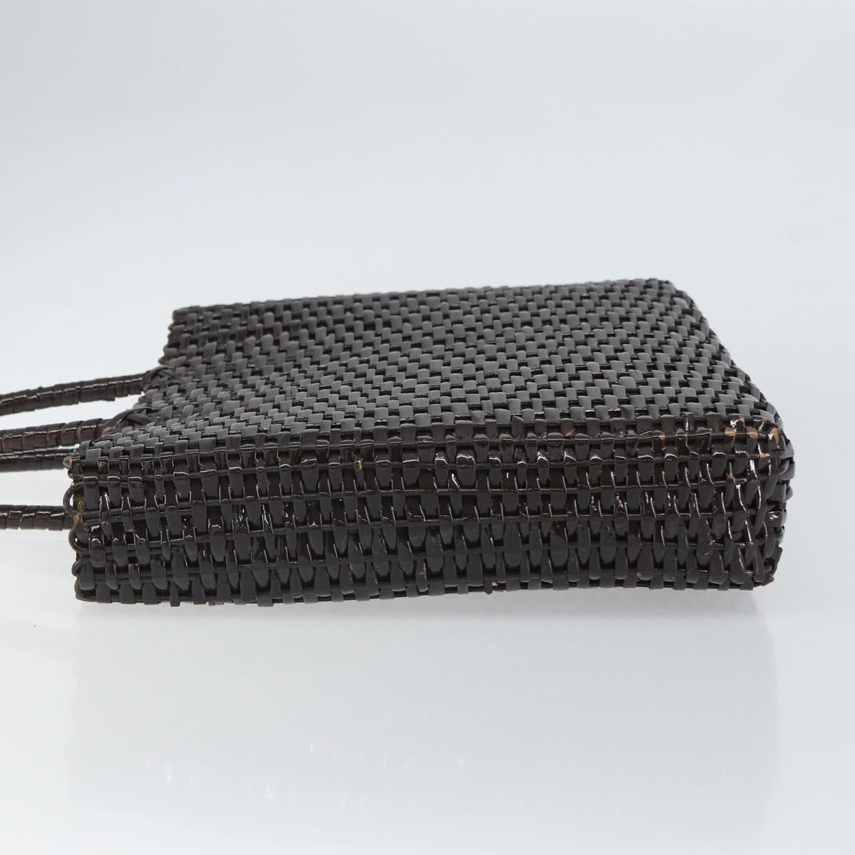FENDI Hand Bag Raffia Brown Auth 162721