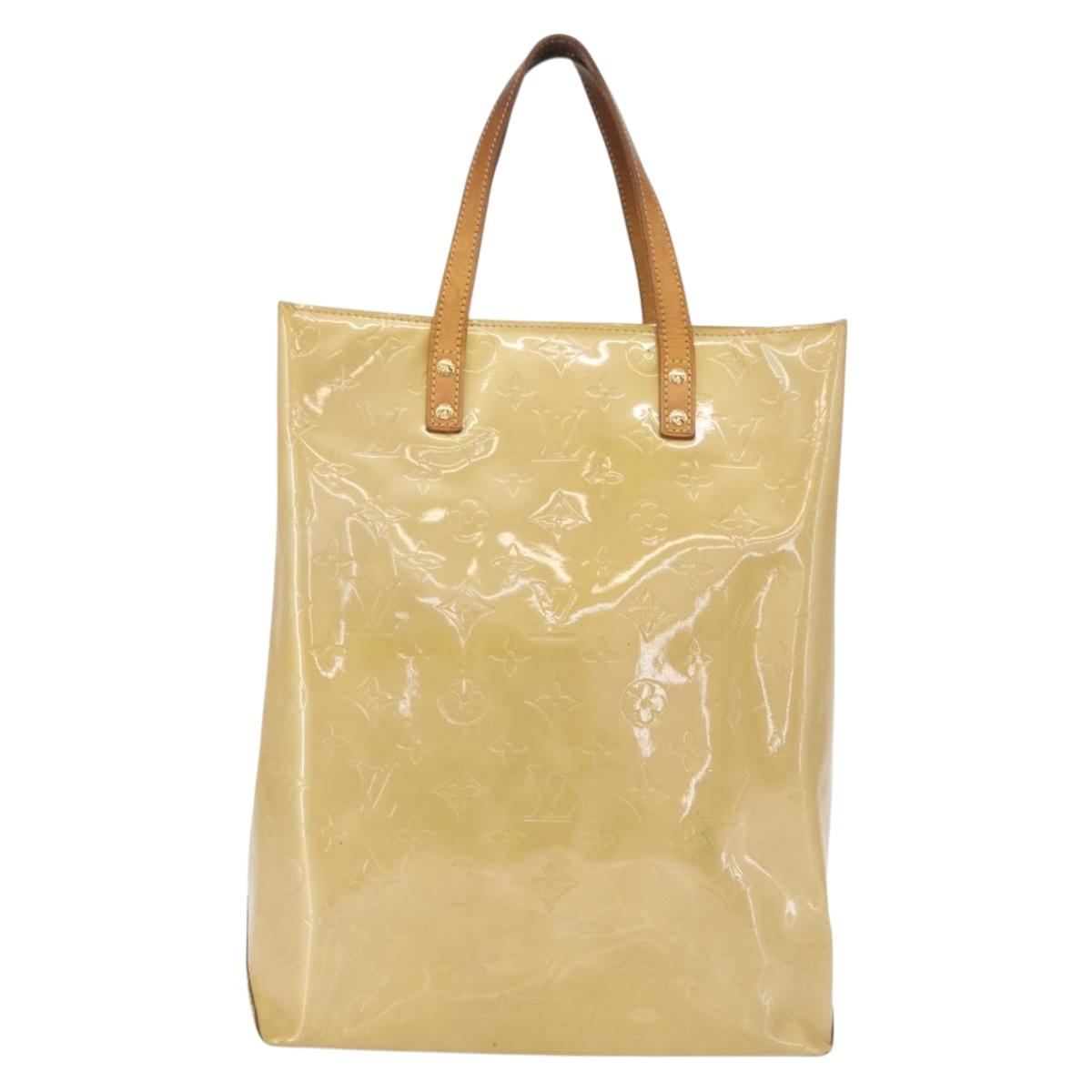 LOUIS VUITTON Monogram Vernis Reade MM Hand Bag Beige M91141 LV Auth 162727