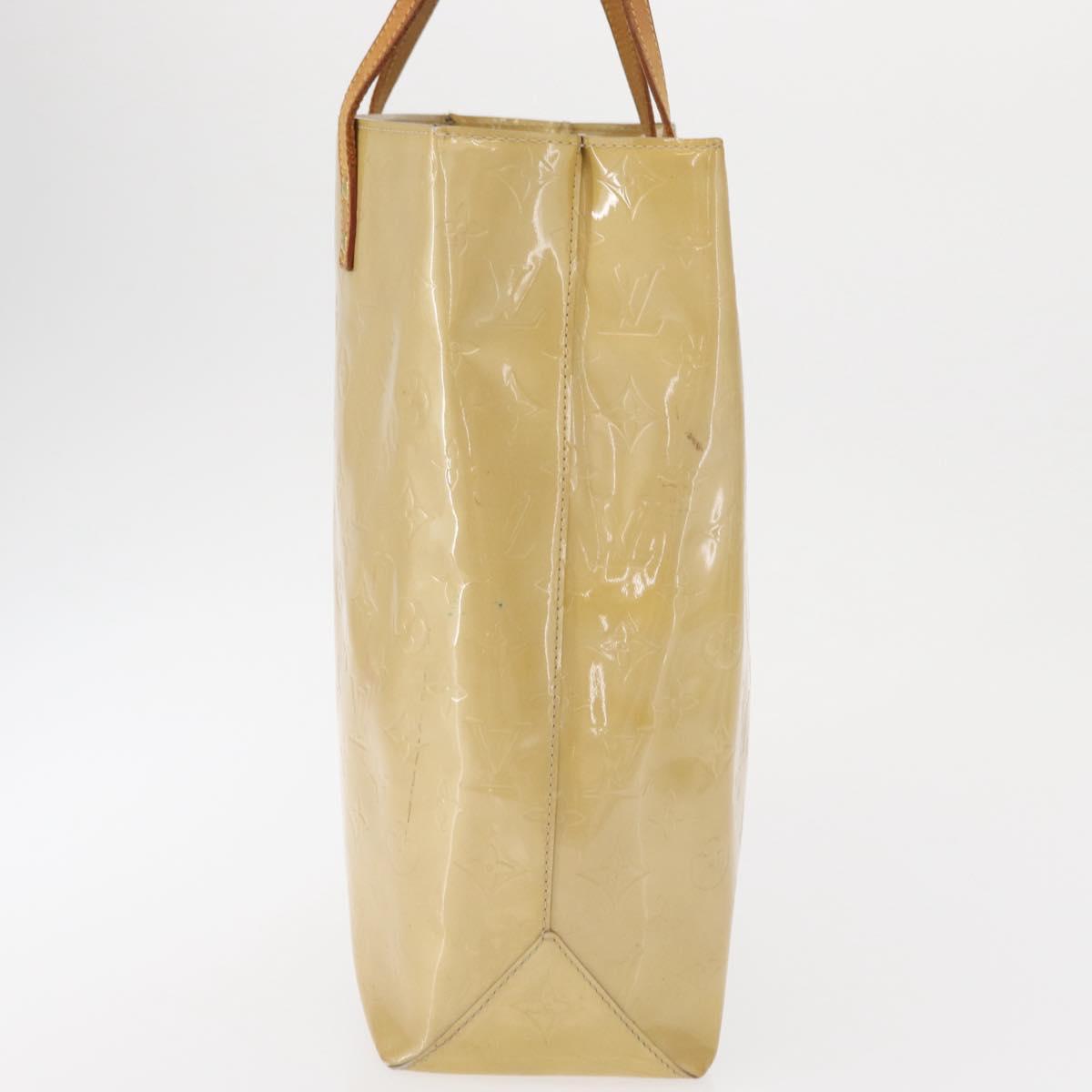 LOUIS VUITTON Monogram Vernis Reade MM Hand Bag Beige M91141 LV Auth 162727
