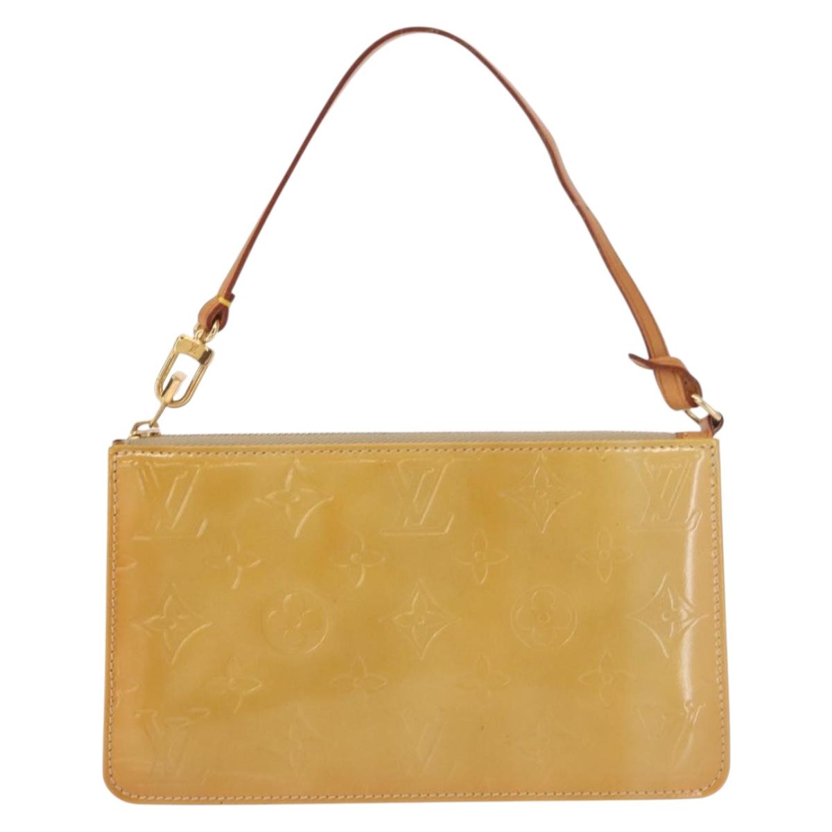 LOUIS VUITTON Monogram Vernis Lexington Accessory Pouch Beige M91010 Auth 162728