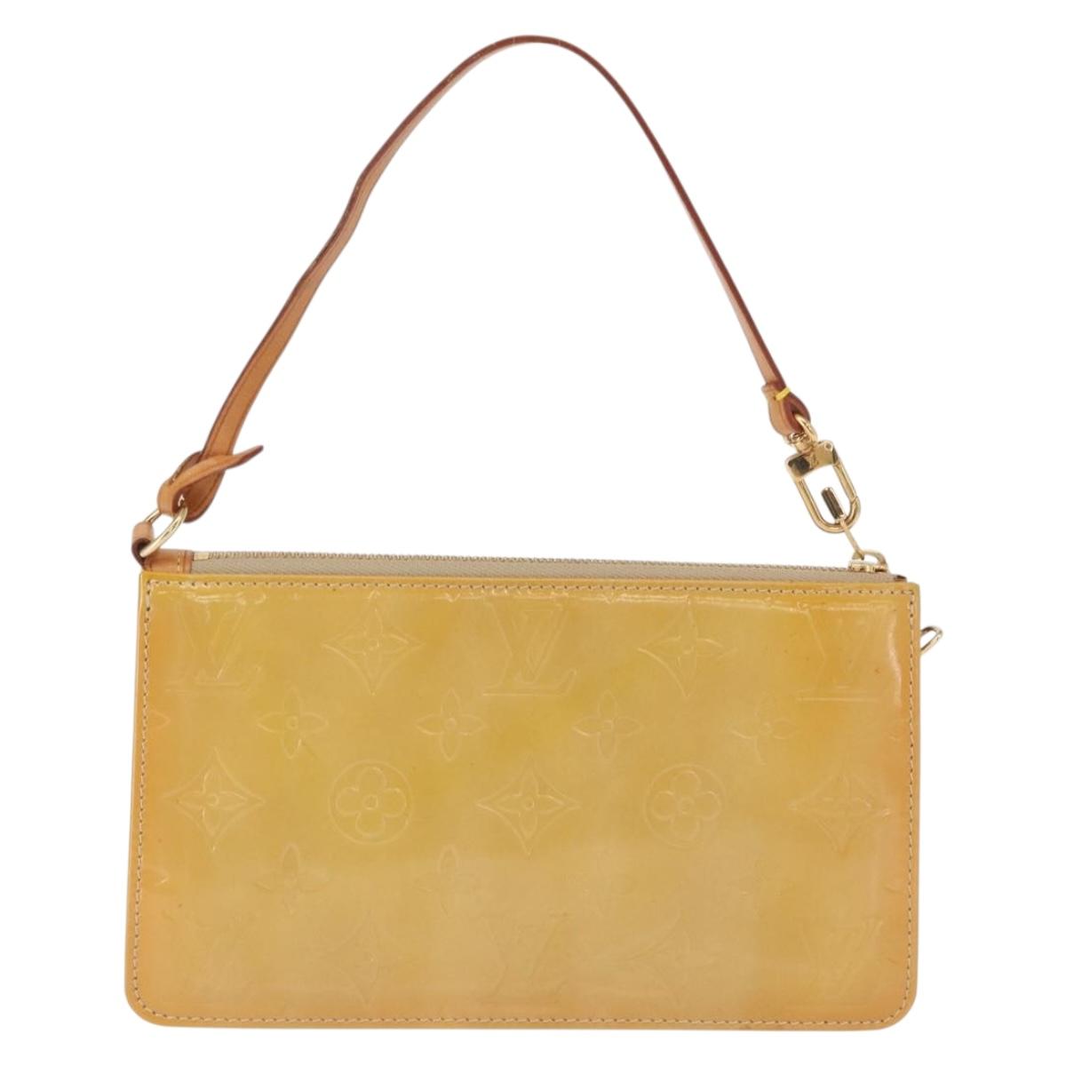 LOUIS VUITTON Monogram Vernis Lexington Accessory Pouch Beige M91010 Auth 162728