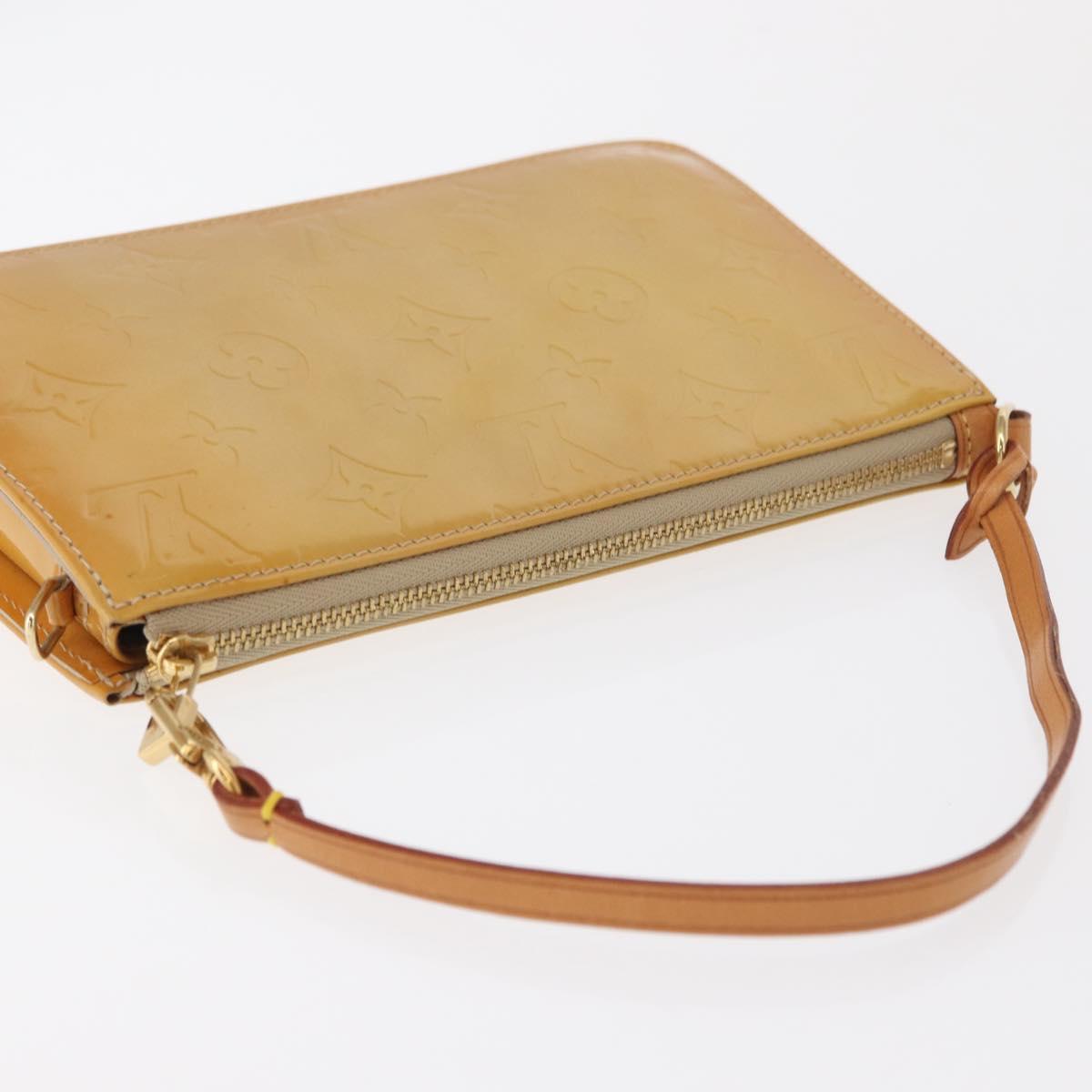 LOUIS VUITTON Monogram Vernis Lexington Accessory Pouch Beige M91010 Auth 162728