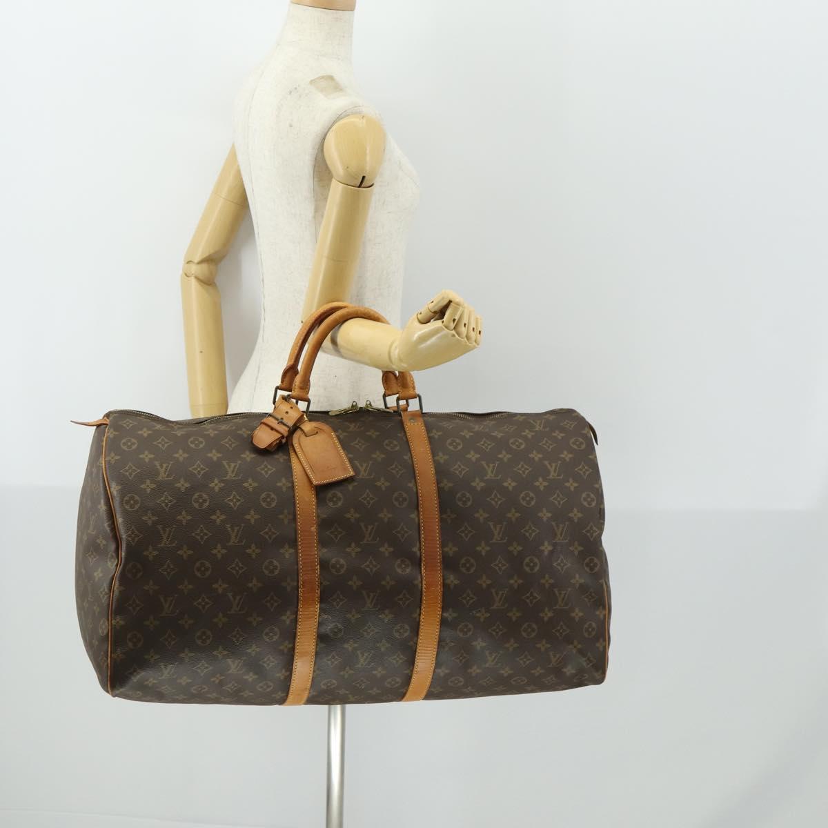 LOUIS VUITTON Monogram Keepall 60 Boston Bag M41422 LV Auth 162733