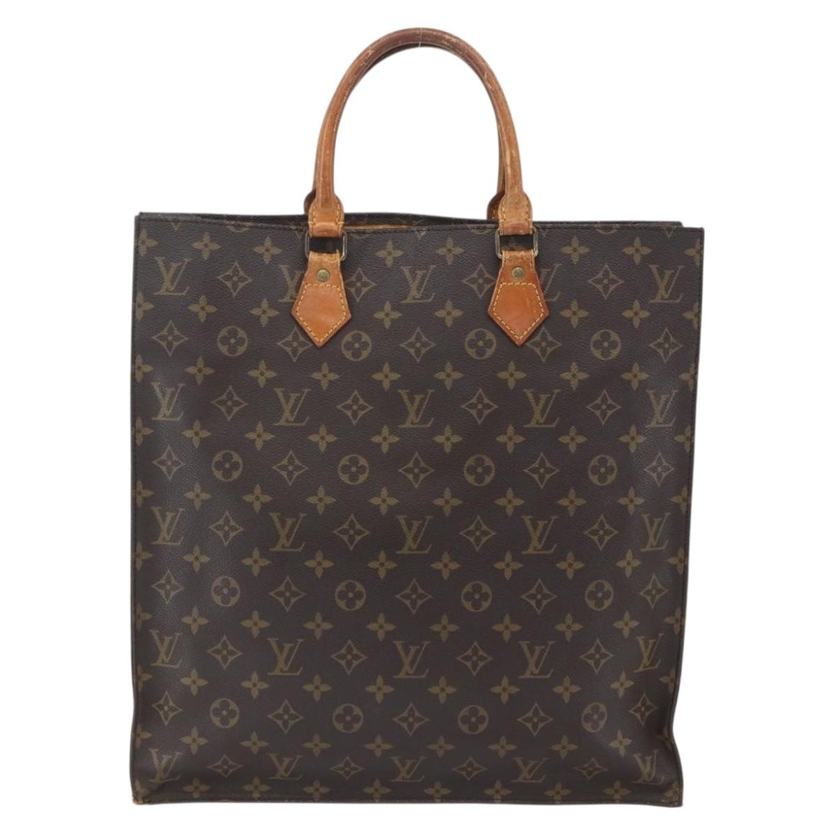 LOUIS VUITTON Monogram Sac Plat Hand Bag M51140 LV Auth 162736