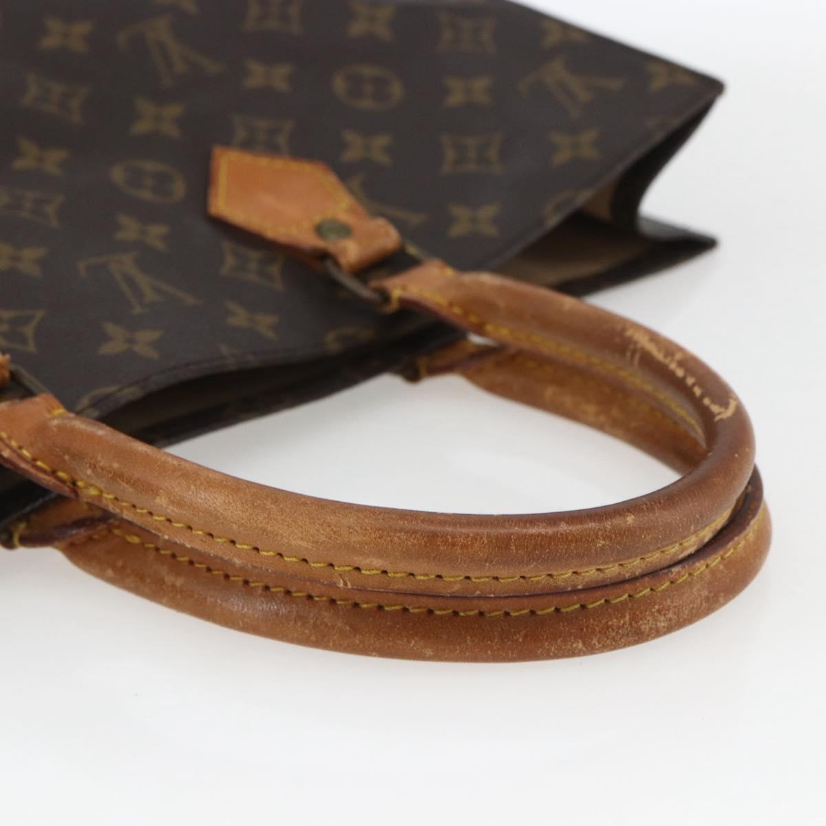 LOUIS VUITTON Monogram Sac Plat Hand Bag M51140 LV Auth 162736
